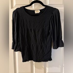 Nation LTD Black Textured Top Medium